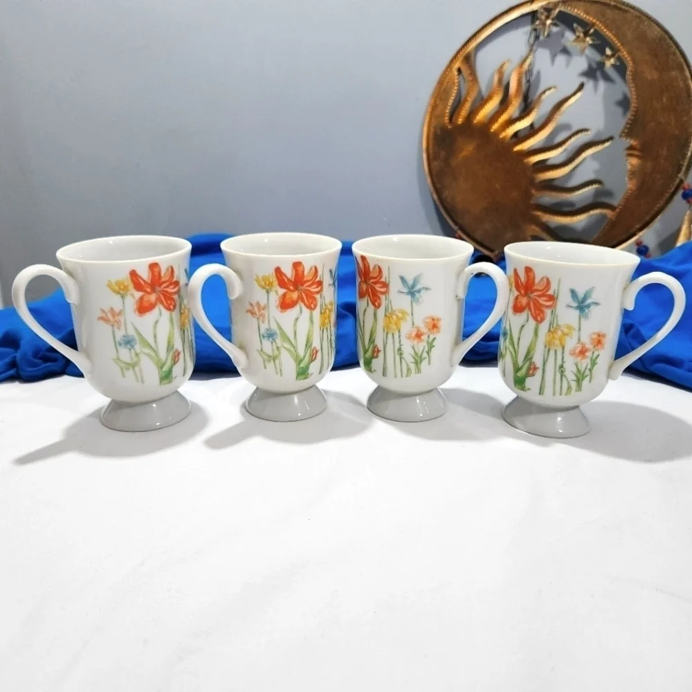 Tivoli Tuscany Mugs Fine China Made in Japan Wildflowers Floral Coffee Tea or Me - Picture 1 of 17
